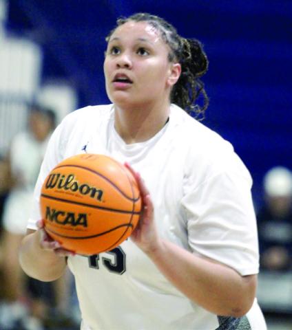 Shawnee sophomore Karma Mason focuses on her foul shot. Natasha Dunagan, Countywide &amp; Sun