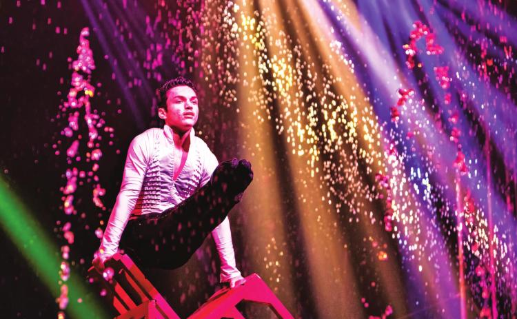 Derek Diaz of Cirque Italia will perform a chair balancing act in the Water Circus Gold unit’s shows at the Heart of Oklahoma Expo this weekend. Photo Provided by Jeremy Bacon.
