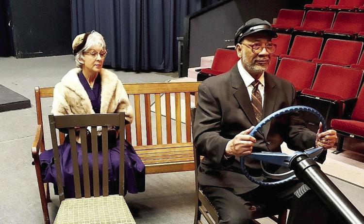 A scene from “Driving Miss Daisey” pictures Tammy Lawson as Daisy Werthan, Victor Jones as Hoke Coleburn in Shawnee Little Theatre’s season finale performing April 21, 22, 27, 28 and 29 at 7:30pm, and April 23 at 2:00pm at the community theatre. Photo provided