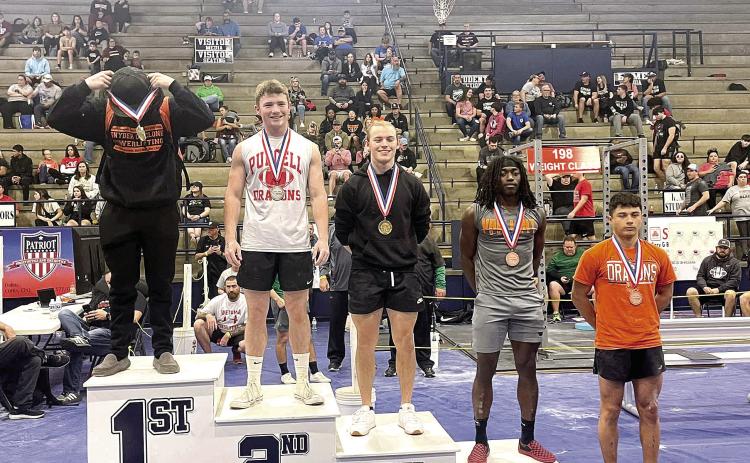 Bethel’s Brady Lower placed third in the State Powerlifting Meet on March 11. Photo provided.