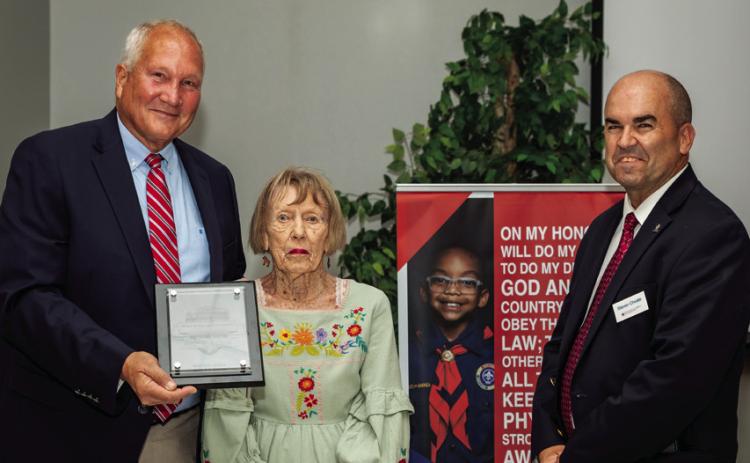 Last year’s recipient of the Alan Haddock Community Citizenship Award was Bob Weaver (left) is pictured with Sue Winteringer and Steven Choate. Weaver, a life-long Shawnee resident was recognized in 2024 for his lifelong dedication to Scouting and the Shawnee community. Photo provided