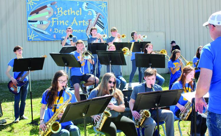 Members of the Bethel High School Jazz Band perform, led by Steve Smith, during the 7th Annual Bethel Band Boosters Car Show on April 8. Countywide & Sun/Natasha Dunagan
