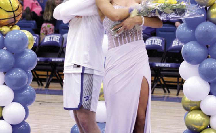 Bethel High School held their Basketball Homecoming ceremony before the Lady Wildcats game on Feb. 6. They crowned senior Layla Menhusen as Queen, and she is escorted by fellow senior Luke Quinter.