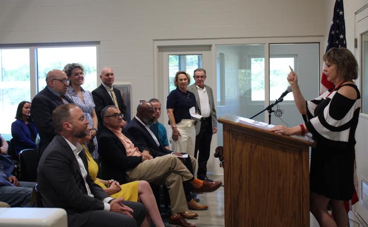 OJA Board Chair Karen Youngblood recognizes some of the people who were instrumental in working towards the Next Generation Campus.