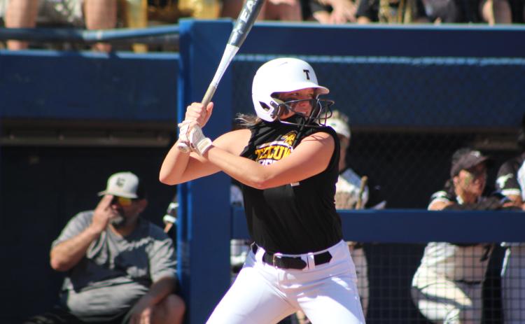 Cadence Oliver goes to bat during the State Fast Pitch Championship in Oct. 2022.