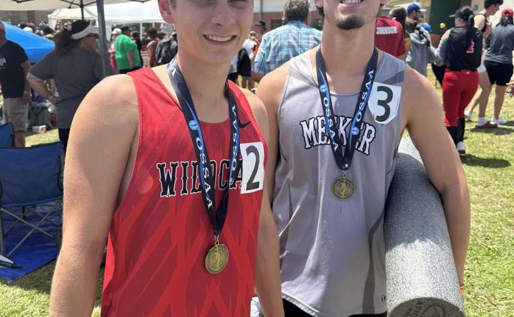 Earlsboro High School’s Andrew Moore, front, placed fourth in the 2-Mile, 4th in the 1-Mile and third in the 800 at state competition. Coach Stacey Barton said Moore is the first Class A athlete in history with a 1st, 2nd, 3rd, 4th, 5th, and 6th place medal at the state meet. Photo provided