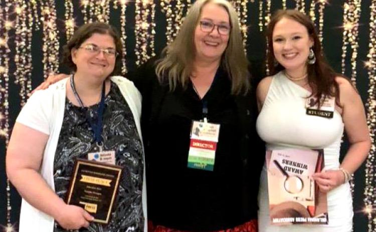 The Countywide & Sun received four Oklahoma Press Association Awards in the 2022 Better Newspaper Contest on June 10. Shown, from left are Reporter Natasha Dunagan, Owner and Publisher Suzie Campbell, and Intern Reporter Valerie Scott. Photo provided.