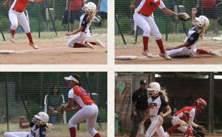 Brooklyn Duff plays softball in Parma, Italy.