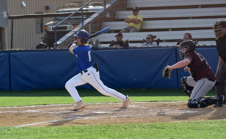 Bethel's RJ Morris gets a two base hit against Kellyville. Bethel won this home matchup 5-3 on Mar. 12 after beating them on away the day before 14-3. Countywide & Sun/Julie Talton