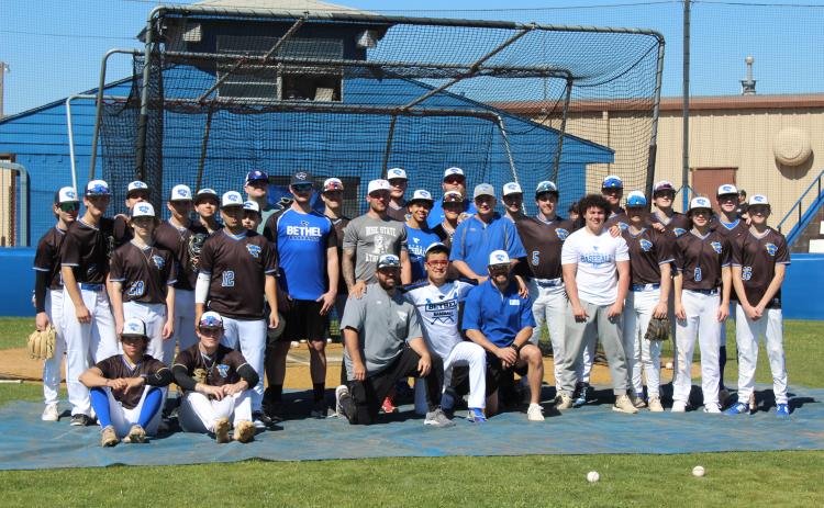 The Bethel Baseball Team, coaches and alumni pose following the Alumni Home Run Derby at the Bethel Bash on March 2. This is an annual kickoff event organized by the Coach Lincoln Dearing since 2018. There was also a bounce house and concessions available. The Wildcats played their first official game of the season on Tues., March 4, and their next game will be tomorrow, March 8, at Bethel. Countywide & Sun/Natasha Dunagan