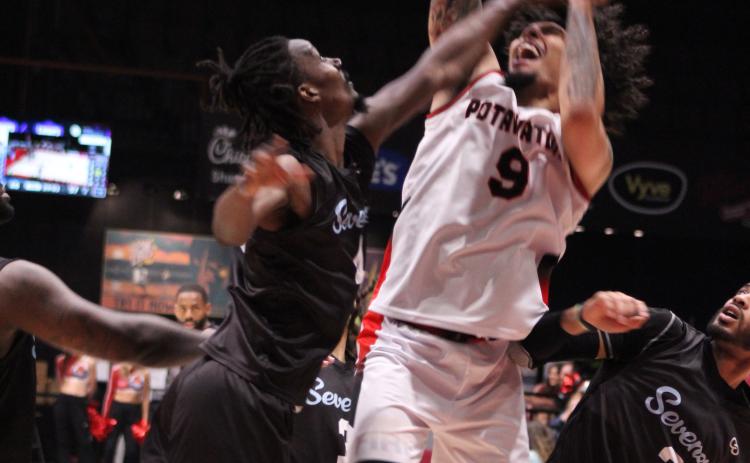 Potawatomi Fire Forward Isaiah Wade takes his shot and draws a foul.
