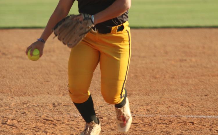 Tecumseh junior Embrie Smith was the third pitcher for THS in the home game with McLoud on Sept. 18. Senior Steeli Mitchell and fellow junior Jacee Townsend also played that position.