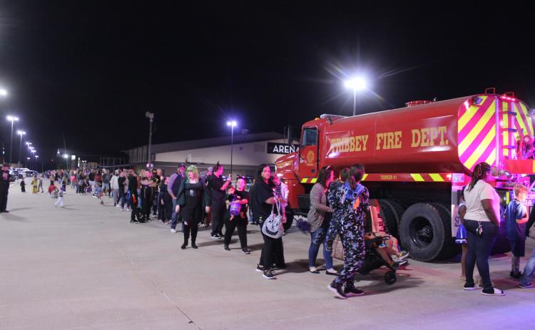 An hour into the Second Annual First Responders Trunk or Treat on Oct. 25, there was still a long line which wound around the parking lot, south of FireLake Arena and north of the Citizen Potawatomi Nation (CPN) Festival Grounds.