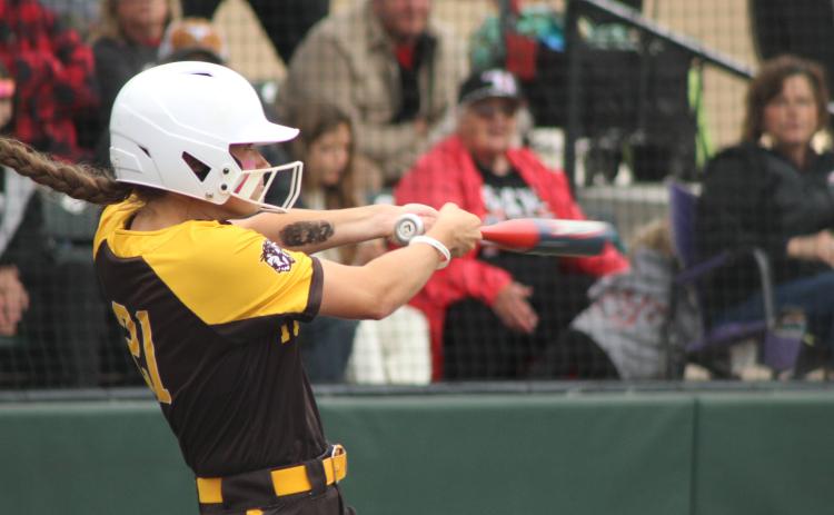 Tecumseh junior Madison Gray hits a home run in the fifth quarter of the Class 5A Slow Pitch Quarterfinal game against Elgin, held at FireLake Ball Fields on May 5. Natasha Dunagan, Countywide & Sun