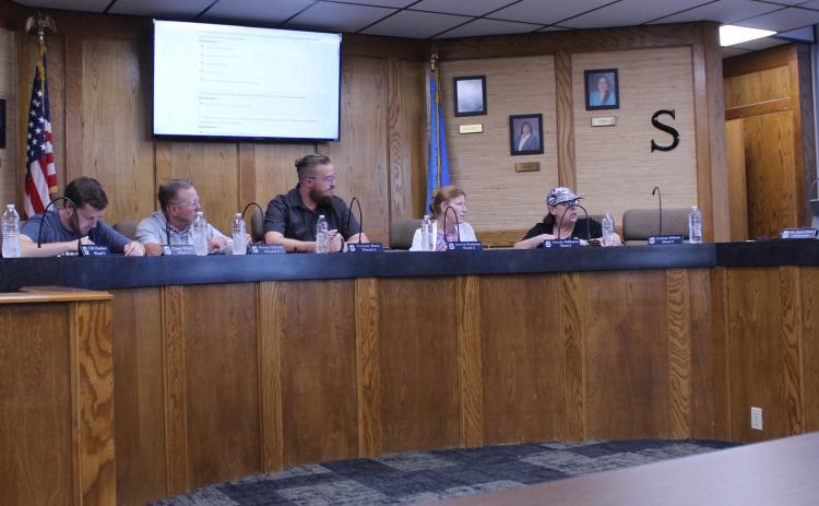 The Shawnee Public Schools Board of Education listens to Superintendent Dr. Jason James during the June 29 regular meeting. The next meeting will be held on Aug. 10 at the SPS Administration Building at 6 pm. Photos by Natasha Dunagan, Countywide & Sun