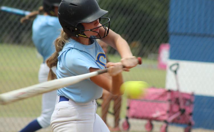 Bethel senior Kinley Anthony takes her turn at bat during the scrimmage with Harrah on Aug. 6. The Lady Wildcats began their season at home against Newcastle on Mon., Aug. 10. Photos by Natasha Dunagan, Countywide & Sun