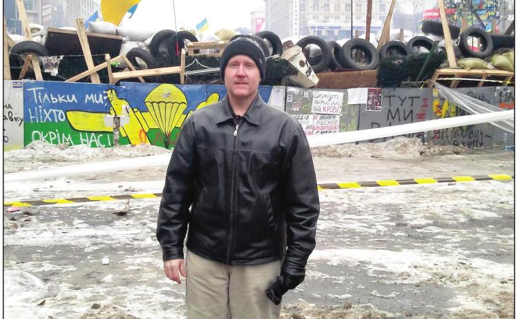 Shane VanMeter (pictured) and his family were in Ukraine during Euromaidan in 2014, which he said “began with widespread protests and boiled over into clashes with police with numerous people killed, and eventually culminated in the ousting of elected President Viktor Yanukovych.” Photo Provided.