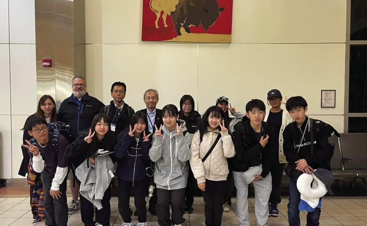 Ten student delegates and three adults from Nikaho, Japan, visited its sister city, Shawnee, this past week. After visiting many sites around Shawnee, the groups headed to the airport early this morning for the trip home. Photo provided
