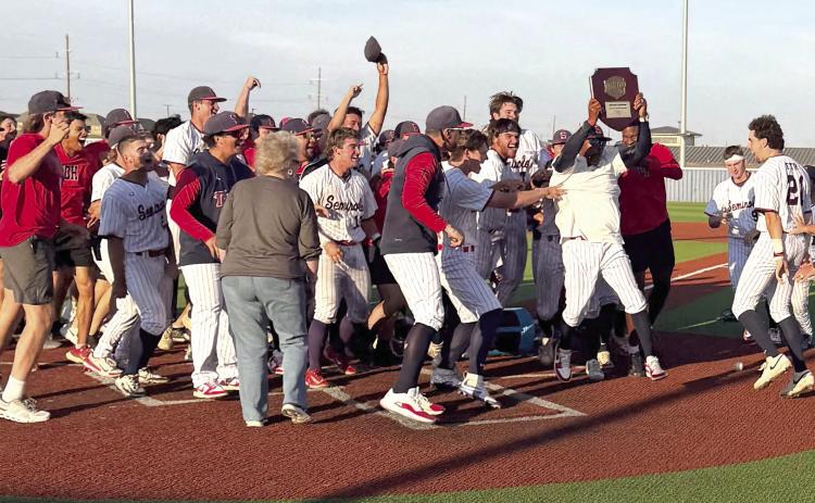 Seminole State College baseball is headed to nationals after two wins Thurs- day afternoon in the NJ - CAA South Central District Tournament. The Trojans defeated St. Charles Com - munity College of Missouri in back-to-back games (11-5 and 19-5) to secure a berth in the JUCO World Series. The tournament was held at the Brian Crawford Me morial Sports Complex in Seminole. The World Series will be held from May 2329, 2026 in Grand Junction, Colorado.