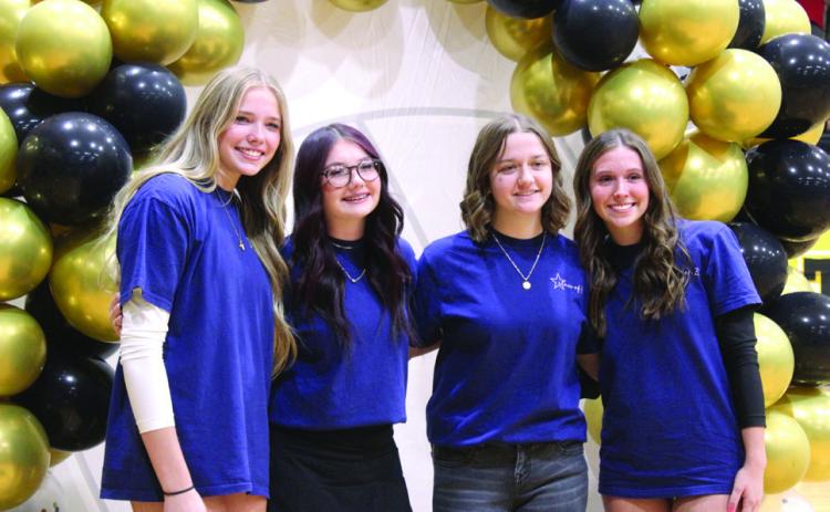 Tecumseh High School held their Volleyball Senior Night on Oct. 2 before the home match with Cache. Those honored were Kennadee Mason, Avery Renken, Rayleigh Hopkins and Kayley Wood. Natasha Dunagan, Countywide &amp; Sun