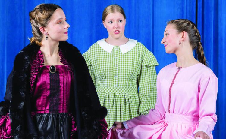 The Oklahoma Baptist University Theatre program will present “Little Women,” adapted by Marisha Chamberlain from Louisa May Alcott’s classic novel. Shown, from left, are Madeline Klas, Emily Elam and Baylee Hulin. Photo Provided