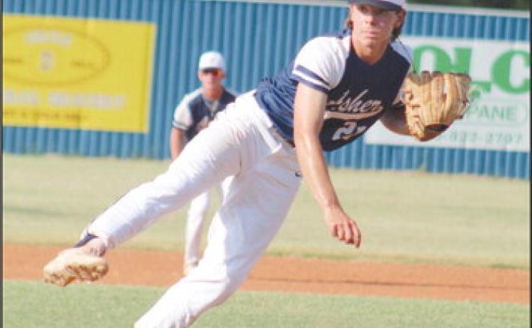 Asher senior Brogan Culwell watches the results of his pitch in the fourth inning of the Sept. 5 home game against Byng. Countywide &amp; Sun/Natasha Dunagan