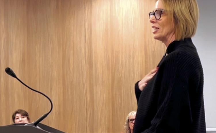 McLoud Superintendent Rhonda Hockenberry shares information on how the educational sales tax has benefitted McLoud Public Schools during the County Commissioners meeting Tuesday, Nov. 19. Many other Superintendents shared the benefits of the tax for the large and the small schools. Countywide &amp; Sun/Suzie Campbell