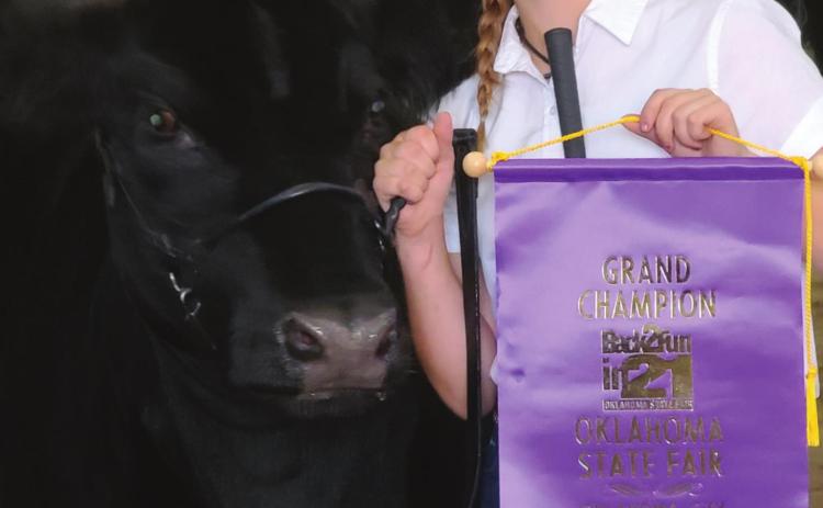 Citizen Potawatomi Nation tribal member Helen Spears and her heifer Fancy participate in livestock shows across the state. (Photo provided)