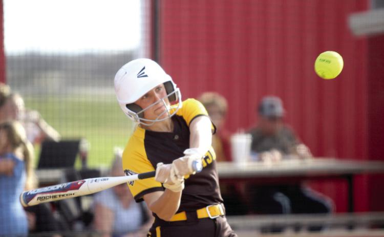 Tecumseh's Cadence Leba takes her turn at bat in the slowpitch game against North Rock Creek, Natasha Dunagan, Countywide & Sun