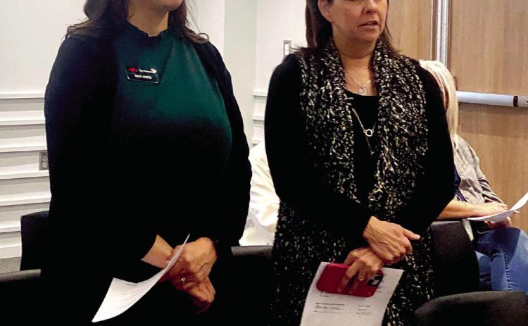 Pott. County Extension Director Sonya Mc-Daniel introduces the new 4-H Educator Kacie Jasper To The County Commissioners.