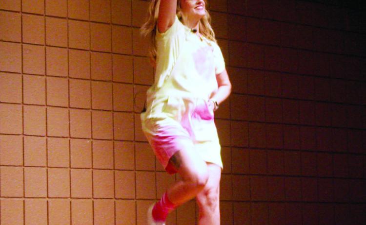 Rachel Collier, a juggler and hula-hoop artist at Inspyral Circus performed a mind warping hula hoop routine at the Tecumseh Public Library on Thursday, July 6, for its annual Summer Learning Challenge. Countywide& Sun/Valerie Scott