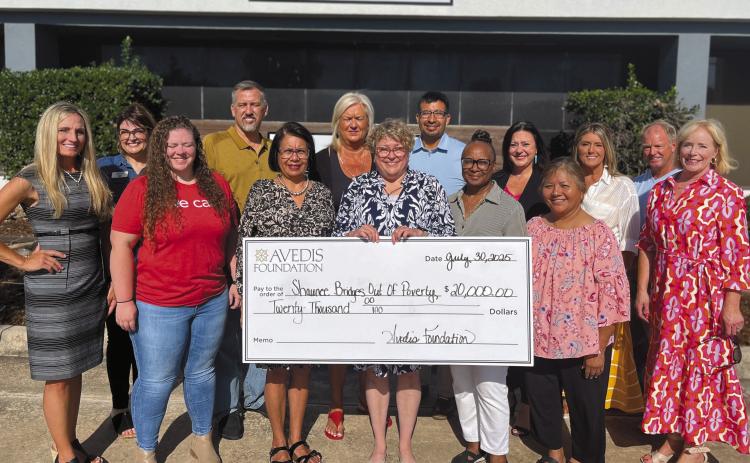 Pictured are The Shawnee Bridges Out of Poverty Board of Directors, including Emily Rothrock, Interim Executive Director, Patty Sue Wagstaff, Board President, and Tracy Meeuwsen, Senior Program Director- Data Analyst Avedis Foundation Photo Provided