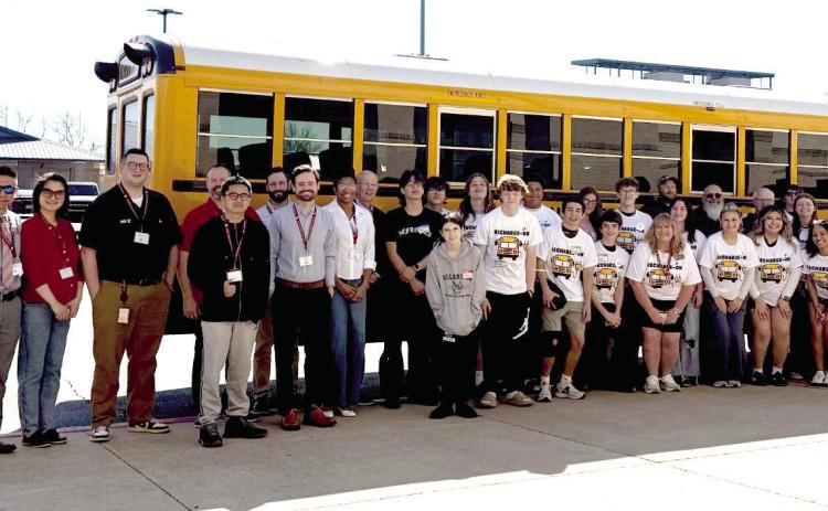 SHS Students are pictured with the Recharge-OK team at the March 25 kickoff. Photo Provided by SPS