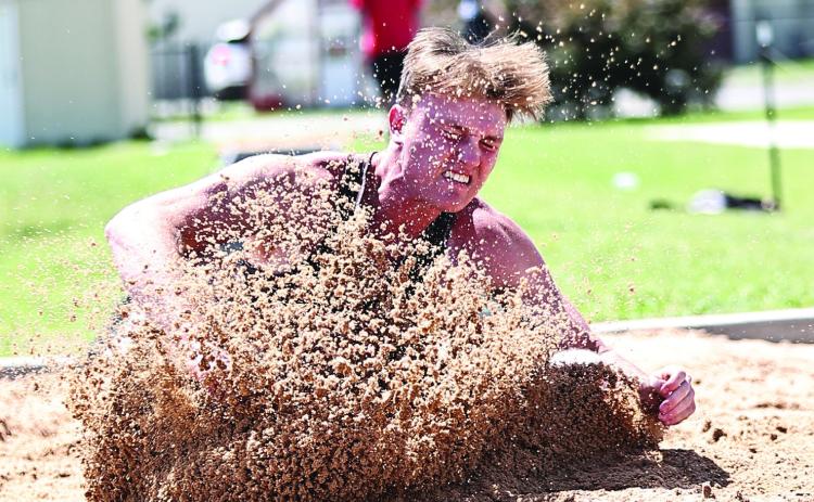 North Rock Creek's Gus Snodgrass finished second in the long jump with a 10.5 foot jump. Photo courtesy of Gowin Photography