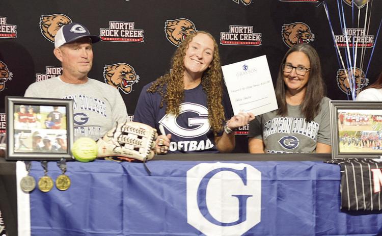 North Rock Creek Senior, Haley Hacker, signs a Letter of Intent to play softball for Grayson College in Denison, TX. Hacker was also named to the Oklahoma Fast-Pitch All-State Team.