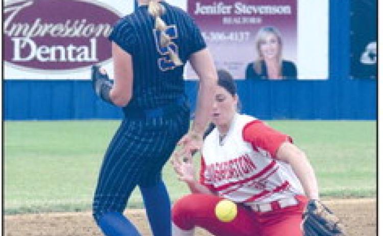 Bethel’s Brooklyn Duff (pictured right) beats the ball back to second in the last home game against Washington. Countywide &amp; Sun/Julie Talton