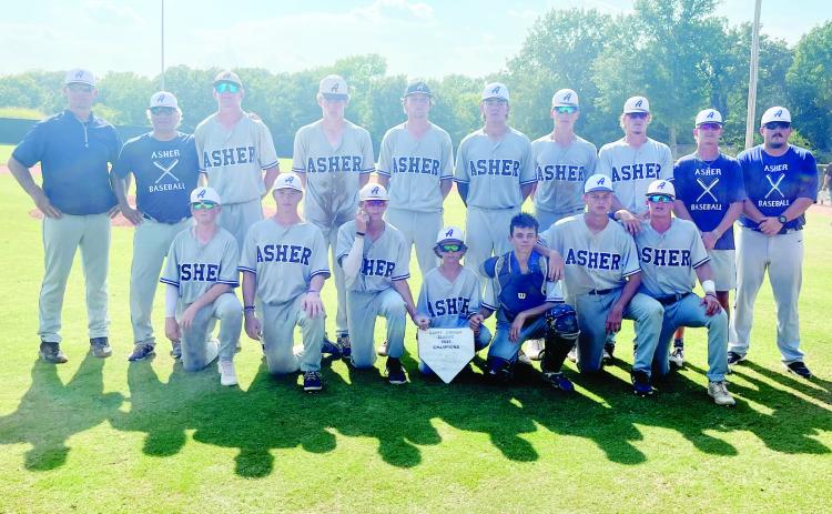 Asher High School Baseball team poses for a photo after winning the Caney Tournament. Photo provided