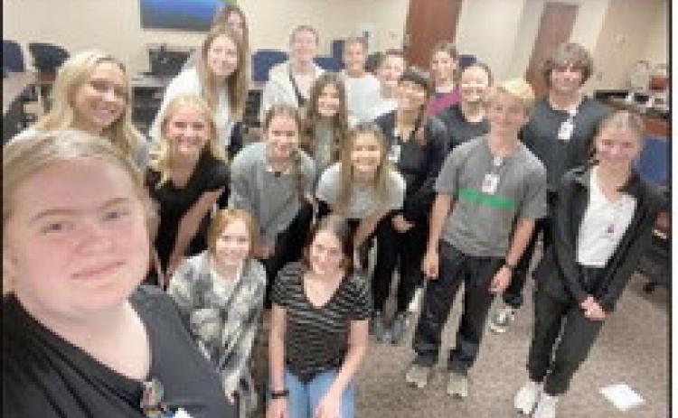 Junior Volunteers taking a selfie during their hospital orientation. Photo provided