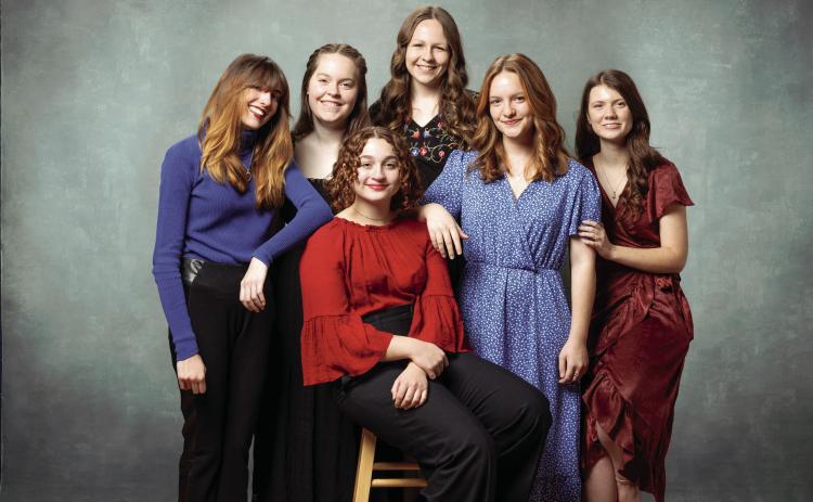 The Oklahoma Baptist University Division of Music will present the 50th annual Concerto-Aria concert in Raley Chapel’s Yarborough Auditorium Sunday, Feb. 18. Students participating include Kaitlyn O’Brien, from left, Catherine Thompson, Kaylee Spangler, seated, Cailey Morris, Ryleigh Andrews and Jaylin Anders. Photo provided by OBU