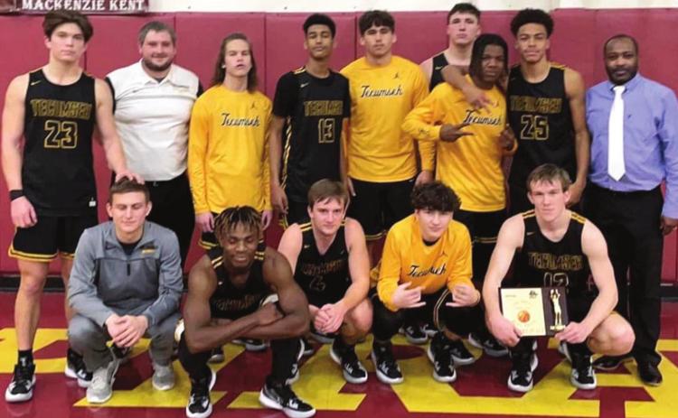 The Tecumseh Savages pose with the third place trophy from the Byng Tournament. Photo provided