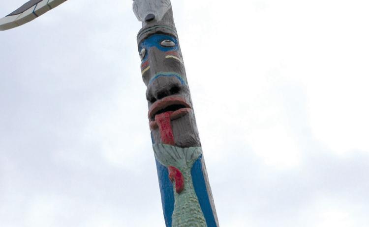 The historic totem pole from Woodland Veterans Park in Shawnee has been restored by students and faculty at Gordon Cooper Technology Center and returned to the park.