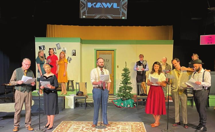 Radio station trio Annika Stevens, Alicja Carter and Madison Auld are the singing trademark of station KAWL in SLT’s “It’s A Wonderful Life: A KAWL Radio Play”. Photo provided