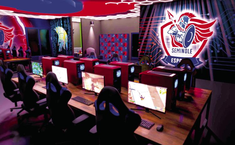A rendering of Seminole State College’s future Esports Lab, with construction set to be complete in winter 2025. The facility will support the college’s new esports program with courses launching in Fall 2025. Photo provided by SSC