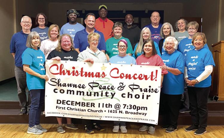 Members of the newly formed Shawnee Peace and Praise Choir include: Back Row; Vista Zidor, Ignace Zidor, David Henry, Fred Smiley, David Haberland and Cyndi Stevens. Middle Row; Dr. Michael Dean, Misti McClendon, Simon Ott, Ashley Armstrong, Beth Hatley, Diane Smith and Cyndi Jackson. Front Row; Pam Chesser, Amanda McGinnis, Dr. Ada Hunter, Rachel Barker, Trina Elliot, Regina McAfee and Esther Bell. Not pictured: Stephen Hunter. Julie Talton, Countywide &amp; Sun