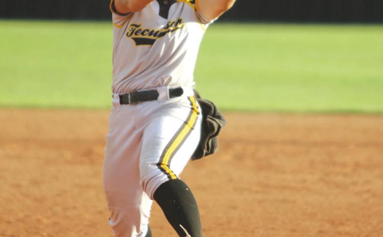 Tecumseh sophomore Embrie Smith aims for home in the sixth inning of the Sept. 19 home game with McLoud. The Lady Savages won, 5-3. Countywide & Sun/Natasha Dunagan