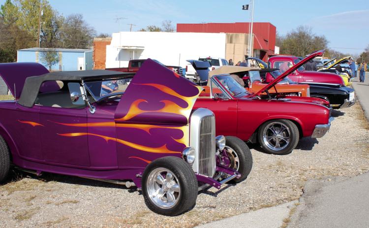 The Second Annual Bad to the Bone Cars n’ K9s Car Show, in Asher, featured 88 vehicles on Nov. 16. It included this purple 1932 Ford High Boy, owned by Terry Webb, and lots of other classics. The event is a fund-raiser and pet adoption for Southern Paws Rescue, Inc., which raised $2,229 toward veterinarian bills and pet food. Countywide & Sun/Natasha Dunagan