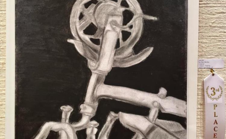 Bethel’s Falon Bentley placed third for this still life charcoal drawing. Photo provided