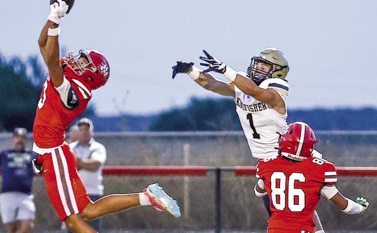 North Rock Creek hosted Kingfisher on Sept.25 and suffered their first loss of the season, 18-19 despite plays like Tyson Hawkins intercepting the ball and taking it in for a touchdown. Photos Courtesy of Gowin Photography