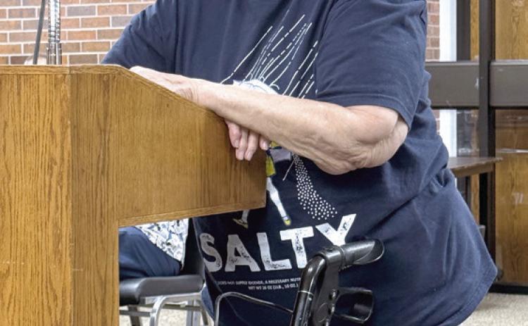 Barbara Harrison, site manager for the Tecumseh Senior Center, spoke to the council.  -  Photos by Julie Talton, Countywide & Sun