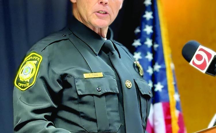 Pottawatomie County Sheriff Freeland Wood expresses his appreciation for all involved in this case. To the family and friends, Wood said they remain committed to seeking the truth and allowing the evidence to guide their work. Photos at podium by Suzie Campbell, Countywide & Sun